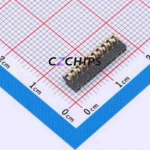 GT-BTP16010-0180B-014B Blade/Spring Contact Battery Connector SMD,P=1.6mm Connector Spring Contact Type 1.6mm 10P Vertical Mount - Product Image 1