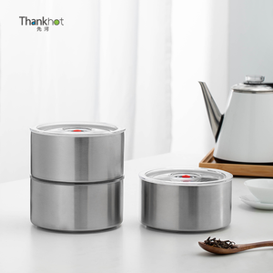 Thankhot dapat digunakan kembali dinding ganda 304 baja nirkarat wadah penyimpanan makanan mengatur & mengatur wadah segel vakum daging sembuh - Product Image 1