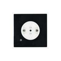 Aplicación de enchufe de Panel de vidrio templado Control remoto por voz Interruptor de enchufe de pared inteligente de la UE Funciona con la aplicación Tuya Smart Life