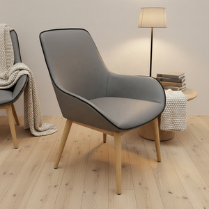 เก้าอี้พักผ่อนสไตล์นอร์ดิก โครงเหล็กหุ้มหนัง PU คุณภาพสูง ดีไซน์เรียบง่ายทันสมัย เหมาะสำหรับห้องนั่งเล่นและห้องรับประทานอาหาร - Product Image 5