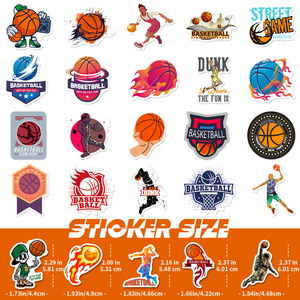 50 Hojas de Pegatinas de Baloncesto con Diseño de Graffiti, Estilo Americano, Nuevas Pegatinas Deportivas de la NBA con Estrellas del Baloncesto - Product Image 4