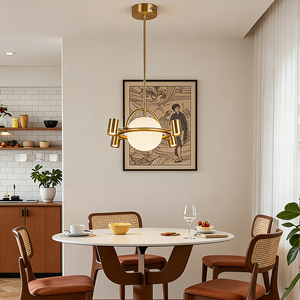 5 Bulbs Copper Golden Custom Glass Ceiling Glass Chandelier LED Pendant <b>Light</b> for Hotel Bedside Hospital Switch Control - Product Image 1