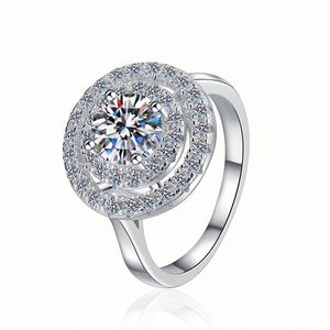 Ensemble de bijoux en argent 925, collier, boucles d'oreilles et bague en zircon rond, pour femme, mariage, fiançailles, fête, classique, plaqué rhodium, fleur - Product Image 5