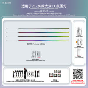 Luz Ambiental LED para Decoración Interior de Automóviles, 22 <span class=keywords><strong>Colores</strong></span> Fantasma, Luces Ambientales para Volkswagen <span class=keywords><strong>Arteon</strong></span> 2021-2026 - Product Image 5