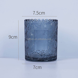 Luxury Customized 250ML Aromatherapy Candle <b>Jar</b> Fancy Glass Lantern Holder - Product Image 4