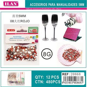 Strass Ilan 5 mm Rossi per Artigianato e Decorazione Confezione da 8G - Product Image 1