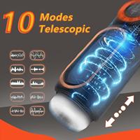 Masturbador Masculino Eléctrico con Succión y Empuje, Masajeador de Pene de TPE, 100% Impermeable IPX7, Sensación Realista al Tacto, Juguete Sexual para Masturbación
