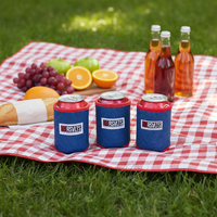 Manchon isotherme pliable en néoprène personnalisé pour canettes de bière de 12 oz, idéal pour les fêtes, mariages, plage, camping, pique-niques, avec carte d'insertion