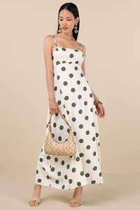 Fabricante de Ropa Personalizada OEM, Vestido Largo Maxi con Tirantes Finos y Estampado de Lunares de Alta Calidad para Mujer - Product Image 3