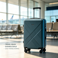 Ensemble de valises rigides en PC à motif géométrique diagonale personnalisé, avec roulettes pivotantes, serrure TSA, logo et couleur personnalisables, faible MOQ