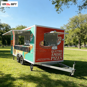 Cuisine mobile carrée avec four à pizza, grill à hamburgers, friteuse, remorque certifiée DOT CE pour la vente de hot-dogs, camion de restauration rapide - Product Image 4