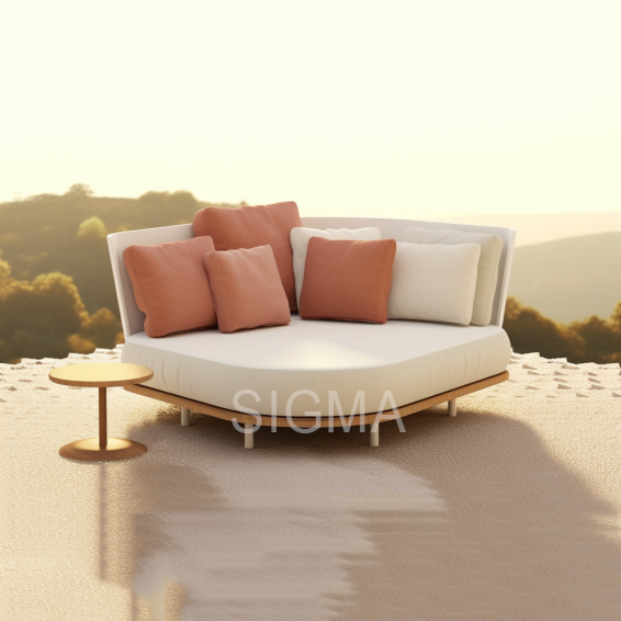Classical patio outdoor furniture lounge chair hotel garden aluminium daybed chaise