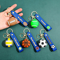 Classic Alloy Acrylic+PVC Electronic Key Finder Lightweight Mini Ball Keychain Basketball Football Rugby Charm for Backpacks