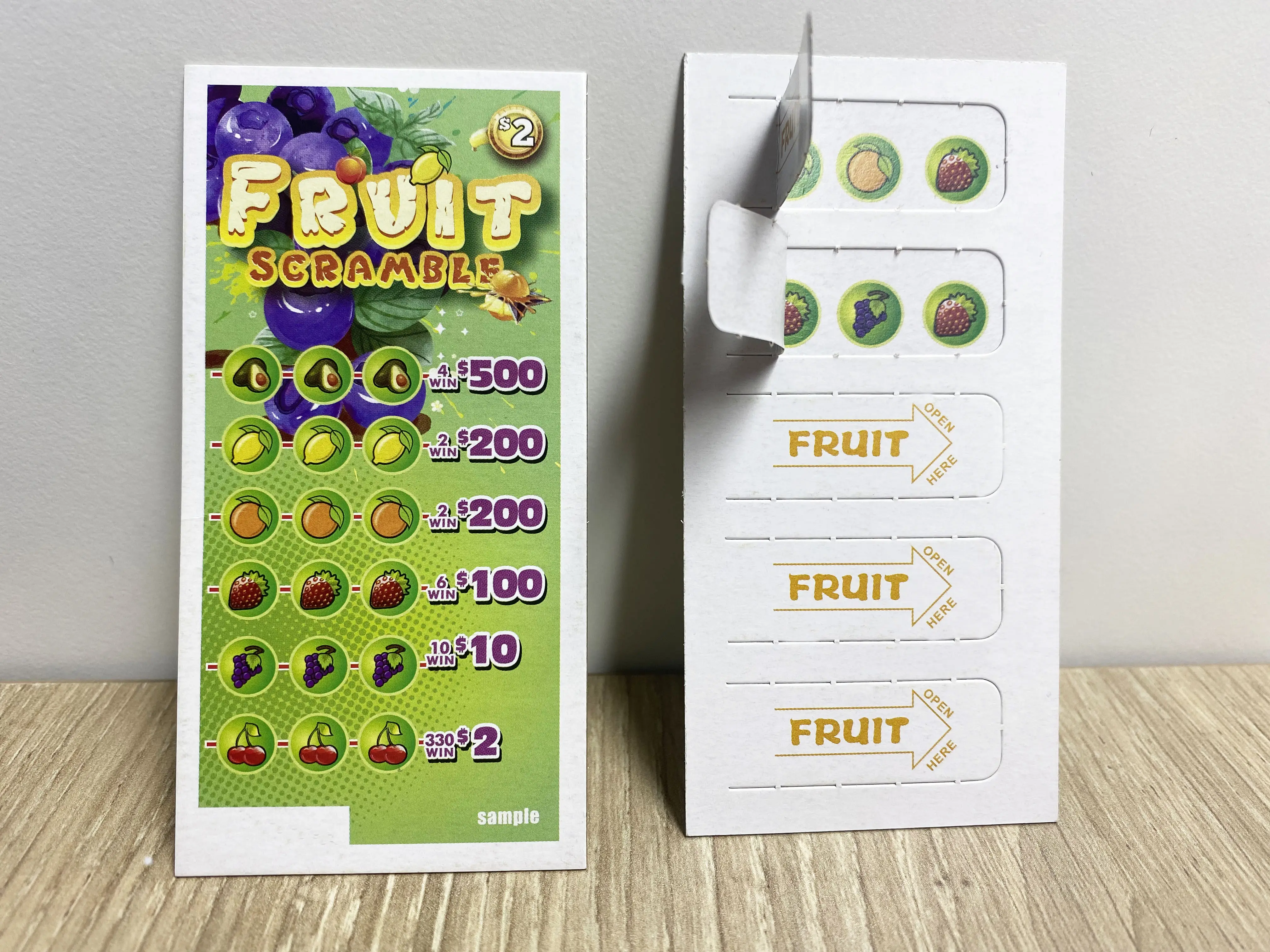 Custom Logo Full Color Printing Pull Tabs Lottery Tickets Printing Bingo Lottery Tickets