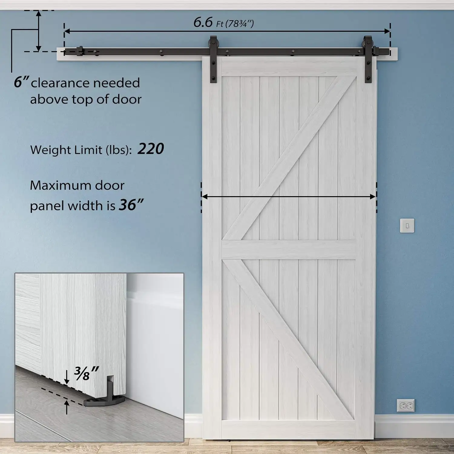 Thiết kế hiện đại Barn Door cơ chế khung với xương cá mô hình