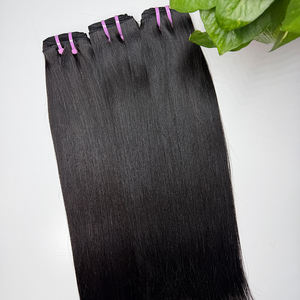 Lots de Cheveux Humains Naturels Vierges Cambodgiens Lisses de Haute Qualité, Noirs Naturels, Double Trame Faite à la Machine, Grade 10A pour Salons de Coiffure - Product Image 1