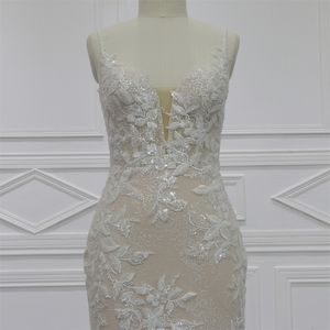 Robes De mariée <span class=keywords><strong>2023</strong></span> <span class=keywords><strong>robe</strong></span> De mariée de Novia civile sirène pas cher décolleté en V fête nouvelle <span class=keywords><strong>robe</strong></span> De mariée - Product Image 2