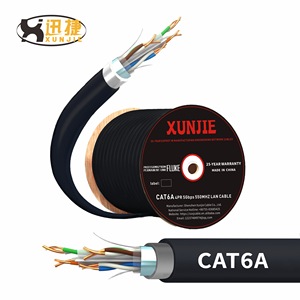 Ce chứng nhận ngoài trời cat6A Lan mạng cáp Ethernet 23AWG 0.55/57 Mét FTP STP S/UTP f/UTP duy nhất lá chắn PE + PVC Cat6 CAT 6A Cáp - Product Image 6