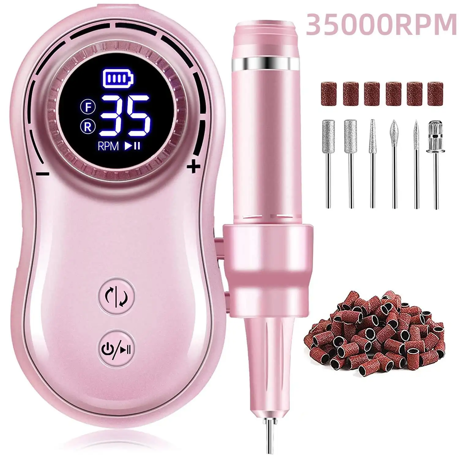 35000RPM Nail Drill Machine LCD Display Rechargeable Nail Master For Manicure Portable Nail Drill Milling Machine Tools