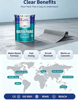 Peinture acrylique à base d'eau résistante à l'usure pour sols industriels, revêtement de sol en béton, application au pinceau, pour usine, entrepôt, intérieur/extérieur
