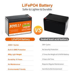 カスタムリチウム電池12V Lifepo4バッテリー12V 7Ah 8Ah 9Ah 10Ah 24Ah 30Ah 40Ah 50AhリチウムイオンソーラーUPSバッテリーパック - Product Image 5