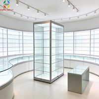 Vitrine d'exposition en aluminium robuste sur mesure avec éclairage LED, étagères réglables, écologique, pour magasin de détail et salle d'exposition
