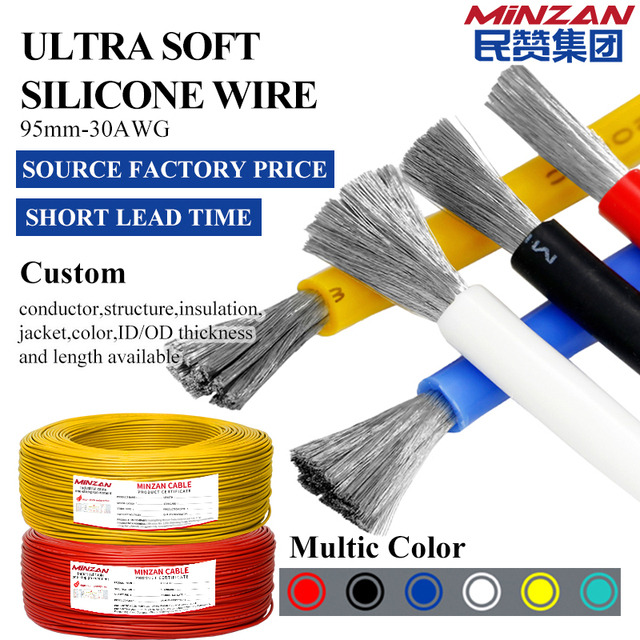 600V 4 6 8 10 12 14 18 22 24 26 28 Awg Silicone Rubber Cable Flexible 1.5 2.5 3mm Home Appliance Electric Silicone Wire