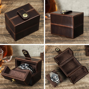 Estuche de Viaje para Reloj de Lujo de Alta Gama, en Cuero Genuino de Vaca, con un Solo Compartimento, Logotipo Personalizado, Diseño Único - Product Image 4