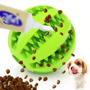 Venta al por mayor interactivo mascota perro gato cachorro elasticidad perro masticar juguetes Limpieza de dientes bolas juguetes fugas comida perro masticar juguete