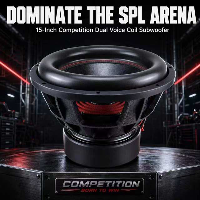 RMS 2500W 5000W Peak Power 15" Dual Voice Coil Subwoofer Competition SPL 40-1000Hz High Quality