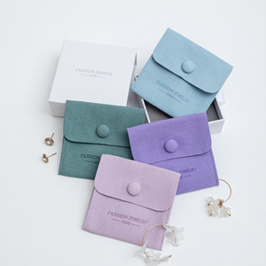 Ensemble de colis cadeaux en microfibre imprimés sur mesure pour bijoux, comprenant une boîte et une pochette - Product Image 2