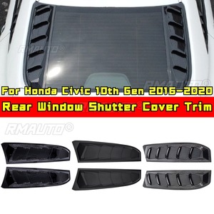 Civic Carbon Fiber Look Rear <b>Window</b> Side <b>Vent</b> Shutter Louver Cover Trim for Honda Civic 10th 2016-2020 Car Accessories - Product Image 2