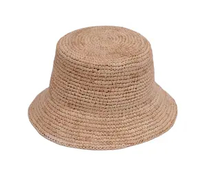 Topi Jerami Anak, Topi Koboi Putih Musim Panas Pinggiran Lebar, Topi Jerami, Topi Nelayan Panama Rafia