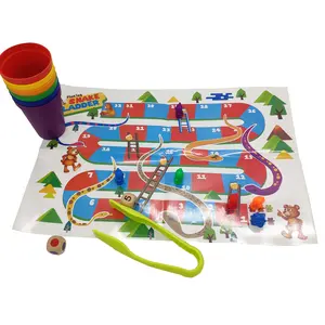 Jogo de tabuleiro chautas e escada para 2 a 4 jogadores crianças idade 3 e up