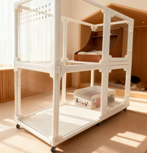 Clôture pour chat de compagnie en ABS, matériau <span class=keywords><strong>PET</strong></span>, <span class=keywords><strong>cage</strong></span> de sécurité entièrement transparente pour une utilisation en intérieur, balcon, avec installation facile, enclos pour animaux de compagnie - Product Image 3