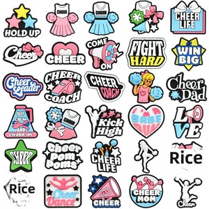 Breloques de chaussures en PVC souple, personnalisables, imperméables, écologiques, créatives, à thème dessin animé, cheerleading, mignonnes, fleurs, danse, DIY, style sabot - Product Image 1