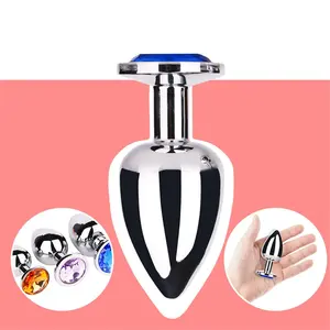Erótico Anal de acero inoxidable tapón liso redondo corazón cristal Bdsm fetiche ano dilatador culo cola juegos para adultos juguetes sexuales para mujeres Gay - Product Image 4