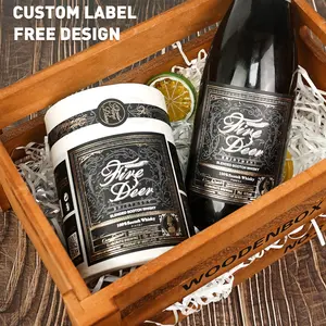 Stampa personalizzata Uv Spot Gold Foil goffrato Premium carta testurizzata etichetta di vino etichette bottiglie di vino