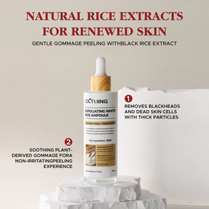 Sérum pour le visage exfoliant éclaircissant pour la peau, soin de la peau cosmétique OEM, acide hyaluronique, éliminateur de peaux mortes, sérum de riz - Product Image 4