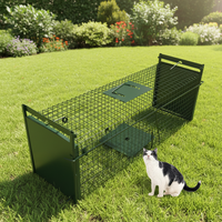 Fournisseur professionnel de cages à chats pliables en fil d'acier vert de haute qualité, revêtu par pulvérisation, pour la capture d'animaux sauvages