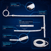 Câble de détection de fuite d'eau pour centre de données OEM, capteur de niveau d'eau, longueur personnalisée, bande de détection plate en PET, alarme sonore, Tuya Smart