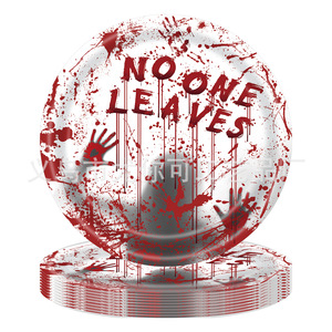 Halloween Spooky Party Decorations Blood Handprint Paper Plates Tablecloths Disposable Cutlery <b>Set</b> - Product Image 3