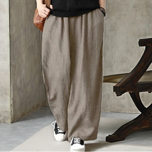 Pantalones Casuales de Verano para Hombre, Nuevos, Simples, de Color Sólido, Cintura Alta, Transpirables, de Felpa, Sueltos, de Pierna Ancha, con Cierre de Cordón - Product Image 2