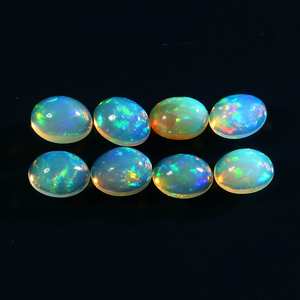 อัญมณีทรงวงรีสีเหลืองธรรมชาติทรงโอปอลอัญมณีทรงหลวมจากเอธิโอเปียนผลิตจากความร้อน - Product Image 2