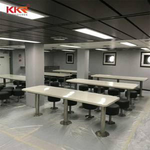 Mesa de cubículo modular de <span class=keywords><strong>4</strong></span> asientos para ejecutivo comercial, escritorio de partición, estación de trabajo de oficina moderna con tableros divididos, escritorio de piedra - Product Image 3