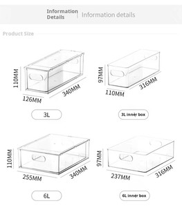 Caja de Almacenamiento Rectangular de Plástico <span class=keywords><strong>para</strong></span> Refrigerador, Apta <span class=keywords><strong>para</strong></span> Alimentos, <span class=keywords><strong>para</strong></span> Uso en la Cocina, Cajón <span class=keywords><strong>para</strong></span> Conservar Frescura, Organizador de Huevos y Frutas Congeladas - Product Image 3