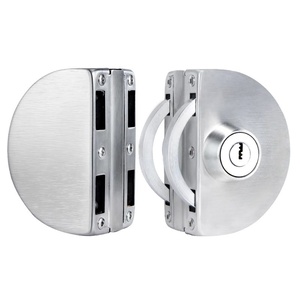 Semi-circular 304 Stainless Steel Frameless <strong>Door</strong> Hardware Lock No-Drill Screw Central Lock for Double/Single <strong>Doors</strong> - Product Image 2