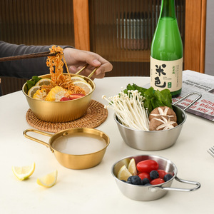 304 Stainless Steel Rice Wine Bowl With Handle Gold Color Stackable For Home Use Soup Bowl Condiment Dish - Product Image 2