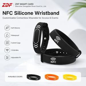 Bracelet de fitness NFC ZDF Factory Supply 213, bracelet en silicone étanche RFID tendance, <span class=keywords><strong>contrôle</strong></span> d'accès social, fréquence 13,56 MHz - Product Image 2