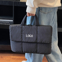 Sac à ordinateur matelassé en polyester-coton de luxe personnalisé, sacs fourre-tout de grande capacité, sac pour ordinateur portable rembourré en coton pour les trajets domicile-travail